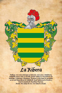 Escudo heráldico del apellido LA RIBERA
