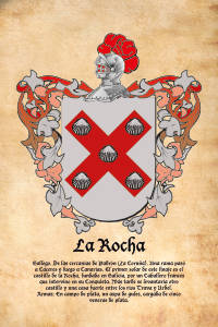 Escudo heráldico del apellido LA ROCHA