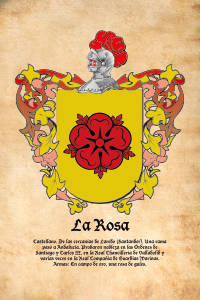 Escudo heráldico del apellido LA ROSA