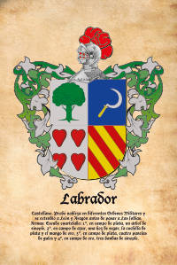 Escudo heráldico del apellido LABRADOR