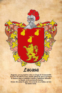 Escudo heráldico del apellido LACASA