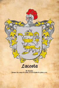 Escudo heráldico del apellido LACOSTA