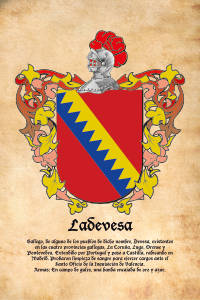 Escudo heráldico del apellido LADEVESA