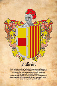 Escudo heráldico del apellido LADRON