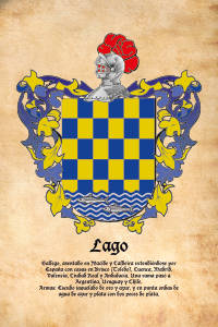 Escudo heráldico del apellido LAGO