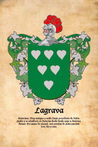 Escudo heráldico del apellido LAGRAVA