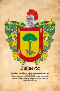 Escudo heráldico del apellido LAHUERTA