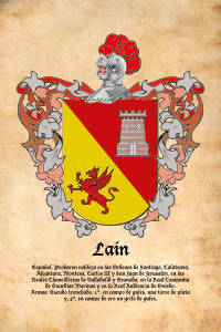 Escudo heráldico del apellido LAIN