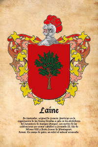 Escudo heráldico del apellido LAINE
