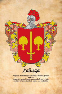 Escudo heráldico del apellido LALUEZA