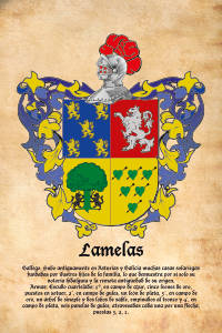Escudo heráldico del apellido LAMELAS
