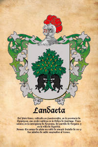 Escudo heráldico del apellido LANDAETA