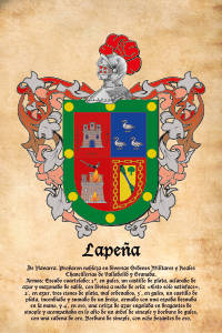 Escudo heráldico del apellido LAPEÑA