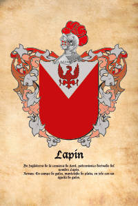 Escudo heráldico del apellido LAPIN