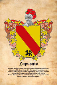 Escudo heráldico del apellido LAPUENTE