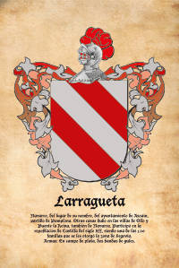 Escudo heráldico del apellido LARRAGUETA