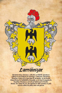Escudo heráldico del apellido LARRAINZAR