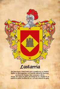 Escudo heráldico del apellido LASTARRIA