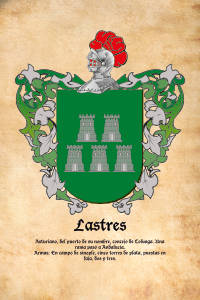 Escudo heráldico del apellido LASTRES