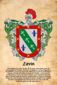Escudo heráldico del apellido LAVIN