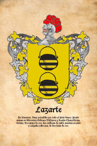 Escudo heráldico del apellido LAZARTE