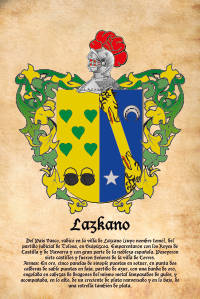 Escudo heráldico del apellido LAZKANO