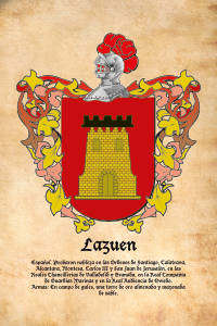 Escudo heráldico del apellido LAZUEN