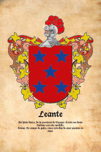 Escudo heráldico del apellido LEANTE