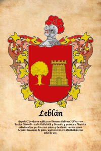 Escudo heráldico del apellido LEBLAN