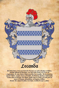 Escudo heráldico del apellido LECANDA