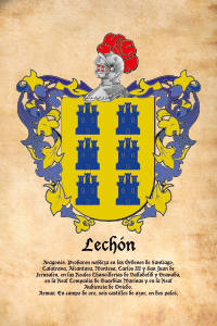 Escudo heráldico del apellido LECHON