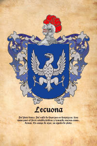 Escudo heráldico del apellido LECUONA