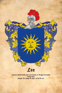 Escudo heráldico del apellido LEE