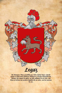 Escudo heráldico del apellido LEGAZ