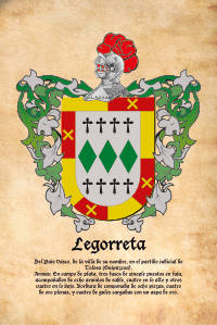 Escudo heráldico del apellido LEGORRETA