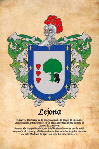 Escudo heráldico del apellido LEJONA