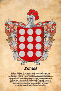 Escudo heráldico del apellido LEMOS