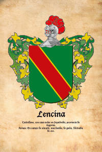 Escudo heráldico del apellido LENCINA