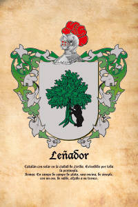 Escudo heráldico del apellido LEÑADOR
