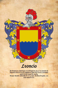Escudo heráldico del apellido LEONCIO