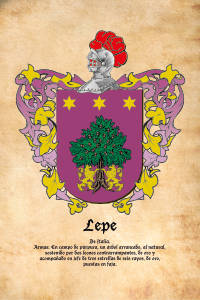 Escudo heráldico del apellido LEPE