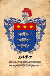 Escudo heráldico del apellido LETELIER