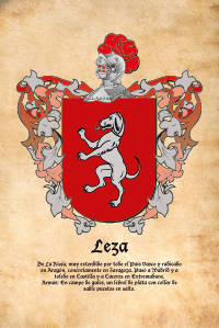 Escudo heráldico del apellido Leza