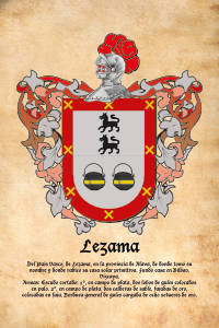 Escudo heráldico del apellido LEZAMA