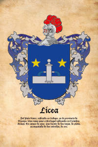 Escudo heráldico del apellido LICEA