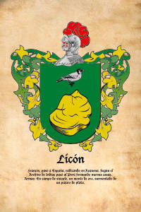 Escudo heráldico del apellido LICON