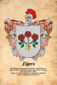 Escudo heráldico del apellido LIGERO