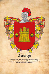 Escudo heráldico del apellido LIRANZO