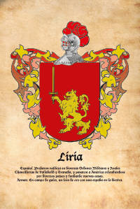 Escudo heráldico del apellido LIRIA