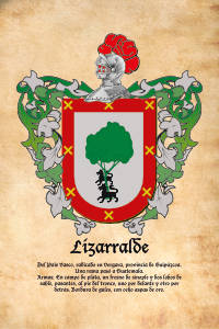 Escudo heráldico del apellido LIZARRALDE